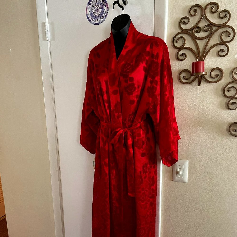 Vintage Gold Label Victoria's Secret Long Red Robe